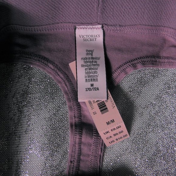 VS MAUVE COTTON LOGO THONG NWT - Picture 3 of 5